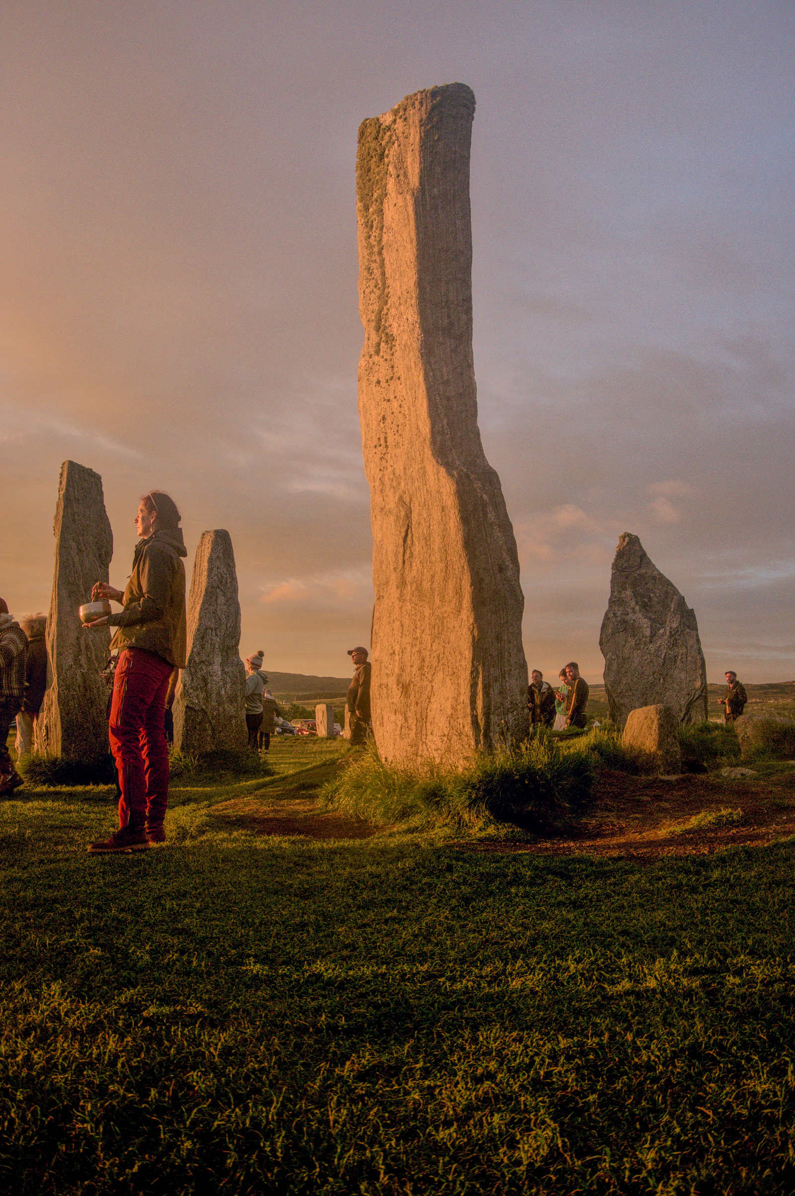 figure with singing bowl, callanish
